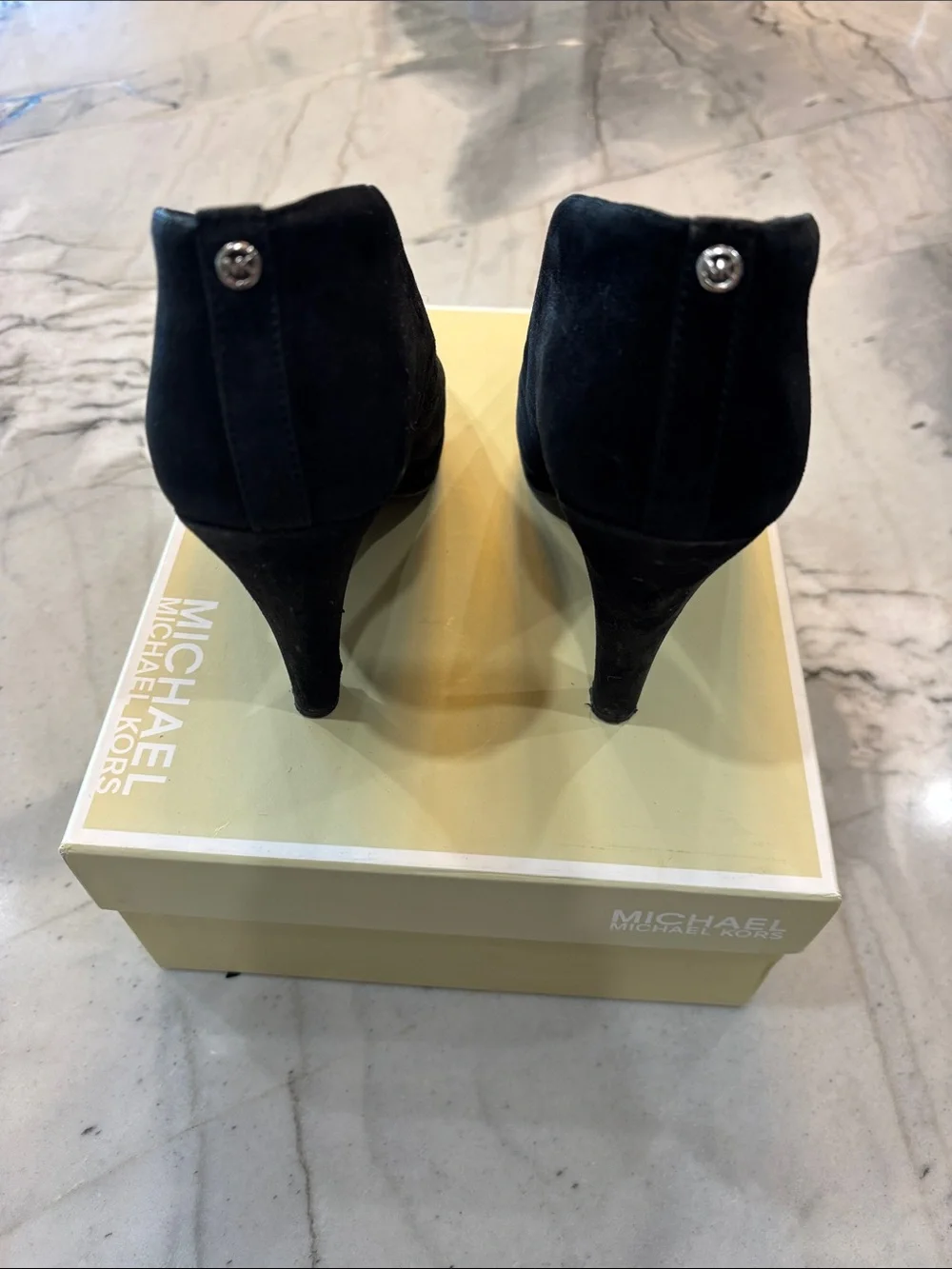 Michael Kors Black Suede Pointed V-Cut Booties